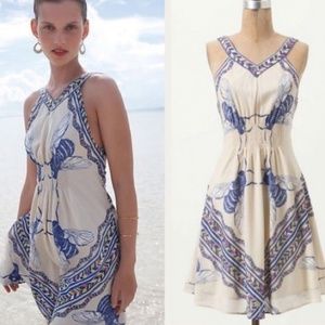 Anthropologie Leifnotes Blue Bombus Bee Dress